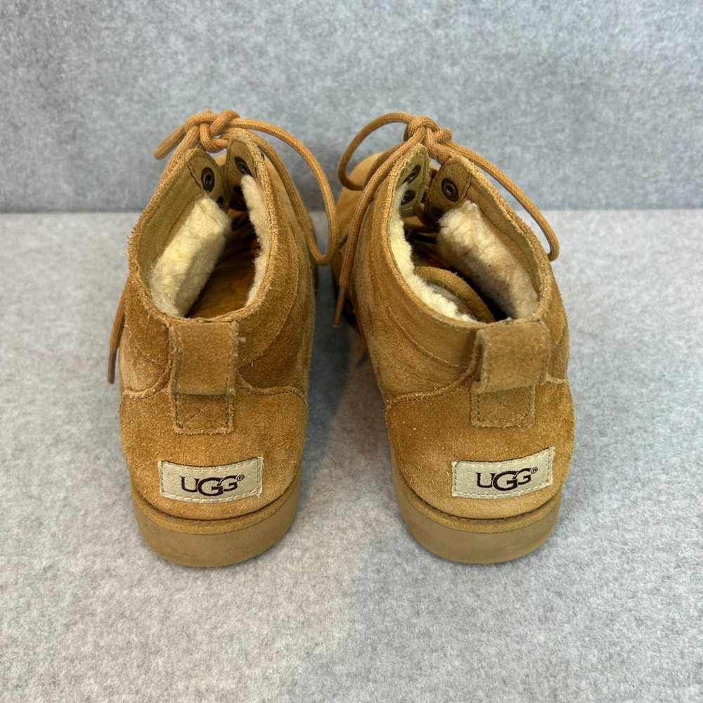 UGG Bethany Neumel Boots Chestnut Brown Suede Shearling Lace Up Women Size 9 - Picture 6 of 12